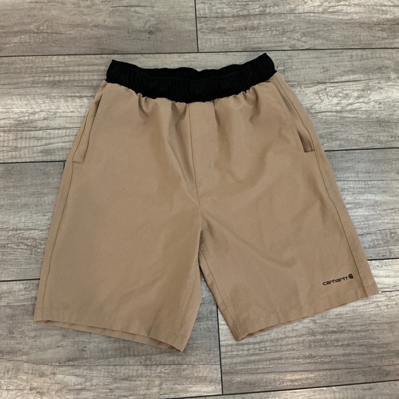 Carhartt Relaxed Fit Shorts Elastic Waist Casual Comfy Tan Size 16 - Picture 3 of 7